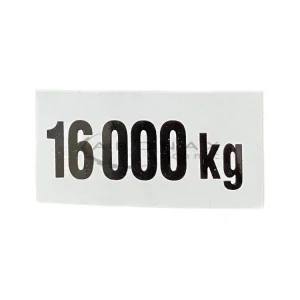 Poslední Šance Označení zatížení 16000 kg samolepka